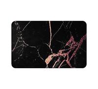 WKSGDSG Indoor Door Mat 80x49 Cm Black Rose Gold Marble Front Doormats Non-Slip Indoor Door Mats For Entryway Washable Absorbent Area Rug Soft Welcome Mats For Front Door Entrance Bathroom Inside