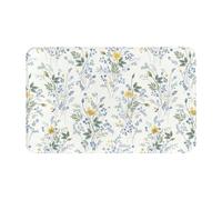 WKSGDSG Indoor Door Mat 80x49 Cm Blue Flower Floral Roses Non-Slip Absorbent Welcome Mat For Entryway
