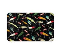 WKSGDSG Indoor Door Mat 80x49 Cm Fishing Lure Front Doormats Non-Slip Indoor Door Mats For Entryway Washable Absorbent Area Rug Soft Welcome Mats For Front Door Entrance Bathroom Inside