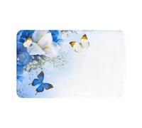 WKSGDSG Indoor Door Mat 80x49 Cm Flowers Butterfly Front Doormats Non-Slip Indoor Door Mats For Entryway Washable Absorbent Area Rug Soft Welcome Mats For Front Door Entrance Bathroom Inside