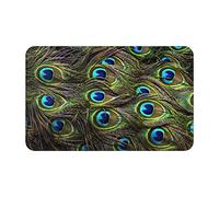 WKSGDSG Indoor Door Mat 80x49 Cm Fresh Peacock Front Doormats Non-Slip Indoor Door Mats For Entryway Washable Absorbent Area Rug Soft Welcome Mats For Front Door Entrance Bathroom Inside