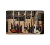 WKSGDSG Indoor Door Mat 80x49 Cm Guitar Bass Music Musical Instruments Front Doormats Non-Slip Indoor Door Mats For Entryway Washable Absorbent Area Rug Soft Welcome Mats For Entrance Bathroom Inside