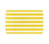 WKSGDSG Indoor Door Mat 80x49 Cm Lemon Yellow Stripes Front Doormats Non-Slip Indoor Door Mats For Entryway Washable Absorbent Area Rug Soft Welcome Mats For Front Door Entrance Bathroom Inside