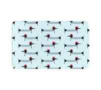 WKSGDSG Indoor Door Mat 80x49 Cm Parisian Dachshund Front Doormats Non-Slip Indoor Door Mats For Entryway Washable Absorbent Area Rug Soft Welcome Mats For Front Door Entrance Bathroom Inside