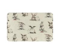 WKSGDSG Indoor Door Mat 80x49 Cm Rabbit Background Front Doormats Non-Slip Indoor Door Mats For Entryway Washable Absorbent Area Rug Soft Welcome Mats For Front Door Entrance Bathroom Inside
