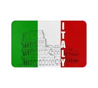 WKSGDSG Indoor Door Mat 80x49 Cm Roman Colosseum Italian Flag Front Doormats Non-Slip Indoor Door Mats For Entryway Washable Absorbent Area Rug Soft Welcome Mats For Entrance Bathroom Inside