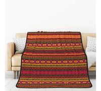 WKSGDSG King Size Blankets For Bed, Mexican Folk Art Boho Anti-Pilling Flannel Double-Layer Blanket, Soft Cozy Twin Blanket Luxury Reversible Plush Large Blanket For Sofa Couch Travel 203x152 Cm