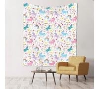 WKSGDSG Large Wall Hanging, Machine Washable Tapestry For Dorm Room, Unicorns, Lightweight Polyester Wall Art For Bedroom Living Room, 152x130cm