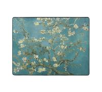 WKSGDSG Large Washable Area Rug 160x120 Cm, Almond Blossom Area Rugs For Living Room Non Slip Farmhouse Carpet Modern Soft Absorbent Indoor Floor Rugs For Bedroom Kitchen Dining Home Decor
