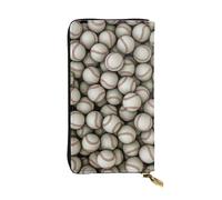 WKSGDSG Leather Wallet for Women & Girls, Baseball, Large Capacity Checkbook Clutch with Zipper Coin Purse, Organizer for Travel, Business & Daily Use, Credit Card Holder