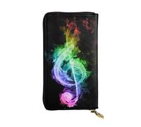 WKSGDSG Leather Wallet for Women & Girls, Colorful Music Notes, Large Capacity Checkbook Clutch with Zipper Coin Purse, Organizer for Travel, Business & Daily Use, Credit Card Holder