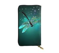 WKSGDSG Leather Wallet for Women & Girls, Galaxy Animal Dragonfly, Large Capacity Checkbook Clutch with Zipper Coin Purse, Organizer for Travel, Business & Daily Use, Credit Card Holder