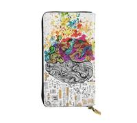 WKSGDSG Leather Wallet for Women & Girls, Left and Right Brain Advantage, Large Capacity Checkbook Clutch with Zipper Coin Purse, Organizer for Travel, Business & Daily Use, Credit Card Holder