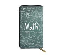 WKSGDSG Leather Wallet for Women & Girls, Math Lesson Word, Large Capacity Checkbook Clutch with Zipper Coin Purse, Organizer for Travel, Business & Daily Use, Credit Card Holder