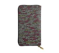 WKSGDSG Leather Wallet for Women & Girls, Programmer Programming Code, Large Capacity Checkbook Clutch with Zipper Coin Purse, Organizer for Travel, Business & Daily Use, Credit Card Holder