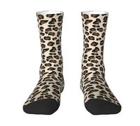 WKSGDSG Leopard Print Print Mid-Crew Socks, Fashion Athletic Socks For Men & Women, Breathable Moisture-Wicking, Personalized stockings For Casual, Sports & Daily Wear