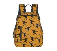 WKSGDSG Lightweight Backpack, Black Gibbon Monkey Unisex Daypack, Durable Water-Resistant School College Bag For Students, Commuters & Travel, Compact Laptop Rucksack For Everyday Essentials