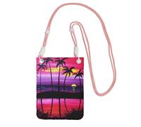 WKSGDSG Lightweight Crossbody Cell Phone Purse for Women Girls, Tropical Palm Tree Small Sling Pouch, Hands-Free Compact Wallet Purse for Daily Shopping Travel, Water-Resistant Shoulder bag Organizer