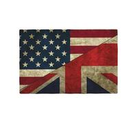WKSGDSG Linen Placemats Set Of 6, Usa Uk Flag Heat Resistant Place Mats Wipe Clean Washable Placemats For Dining Table Kitchen Table Party Table Mats, Double Layer 12x18 Inch