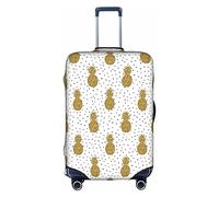 WKSGDSG Luggage Covers for Suitcase TSA Approved, Gold Glitter Pineapples Fruit Elastic Suitcase Cover Protector Fits 18-21 Inch Luggage, Anti Scratch Washable Travel Suitcase Cover for Adult & Kid