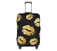 WKSGDSG Luggage Covers for Suitcase TSA Approved, Gold Lips Elastic Suitcase Cover Protector Fits 18-21 Inch Luggage, Anti Scratch Washable Travel Suitcase Cover for Adult & Kid