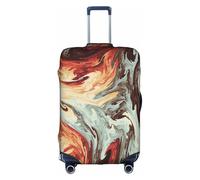 WKSGDSG Luggage Covers for Suitcase TSA Approved, Marble Mixed Brown Elastic Suitcase Cover Protector Fits 18-21 Inch Luggage, Anti Scratch Washable Travel Suitcase Cover for Adult & Kid