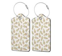 WKSGDSG Luggage Tags for Suitcases, with Privacy Cover, Golden Pineapple, Durable Pu Leather Id Tag Luggage Identifier for Travel, Cruise, TSA Approved, Personalized Funny Baggage Labels, 1 PCS