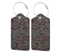 WKSGDSG Luggage Tags for Suitcases, with Privacy Cover, Programmer Programming Code, Durable Pu Leather Id Tag Luggage Identifier for Travel, Cruise, TSA Approved, Personalized Funny Baggage Labels