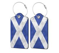 WKSGDSG Luggage Tags for Suitcases, with Privacy Cover, Scottish, Durable Pu Leather Id Tag Luggage Identifier for Travel, Cruise, TSA Approved, Personalized Funny Baggage Labels, 1 PCS