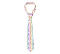WKSGDSG Men'S Slim Skinny Tie, Unicorns Colorful Stripes Fashion Necktie For Suits, Wrinkle-Free Polyester Necktie For Business Wedding Office Party Accessories, Father'S Day/Christmas Gifts For Him