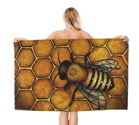 WKSGDSG Microfiber Beach Towels For Adults Bee Honeybee Large Pool Towels For Women Personalized Absorbent Travel Towel Oversized Soft Quick Dry Towel For Swimming Camping Yoga 130x80 Cm