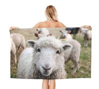WKSGDSG Microfiber Beach Towels For Adults Cute Sheep Lamb Large Pool Towels For Women Personalized Absorbent Travel Towel Oversized Soft Quick Dry Towel For Swimming Camping Yoga 130x80 Cm