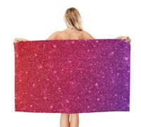 WKSGDSG Microfiber Beach Towels For Adults Gradient Sequin Sparkle Large Pool Towels For Women Personalized Absorbent Travel Towel Oversized Soft Quick Dry Towel For Swimming Camping Yoga 130x80 Cm