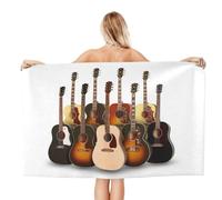 WKSGDSG Microfiber Beach Towels For Adults Guitar Large Pool Towels For Women Personalized Absorbent Travel Towel Oversized Soft Quick Dry Towel For Swimming Camping Yoga 130x80 Cm