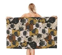 WKSGDSG Microfiber Beach Towels For Adults Imagen De Pug Large Pool Towels For Women Personalized Absorbent Travel Towel Oversized Soft Quick Dry Towel For Swimming Camping Yoga 130x80 Cm