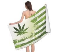 WKSGDSG Microfiber Beach Towels For Adults & Kids, Grass Pot Leaf Bath Towels, Oversized Sand Free Towel for women, Absorbent Quick Dry Beach Towels For Travel Swimming Camping Yoga Sports, 130x80cm