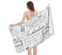 WKSGDSG Microfiber Beach Towels For Adults & Kids, Math Calculus Bath Towels, Oversized Sand Free Towel for women, Absorbent Quick Dry Beach Towels For Travel Swimming Camping Yoga Gym Sports 130x80cm