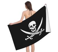 WKSGDSG Microfiber Beach Towels For Adults & Kids, Pirate Flag Bath Towels, Oversized Sand Free Towel for women, Absorbent Quick Dry Beach Towels For Travel Swimming Camping Yoga Gym Sports, 130x80cm