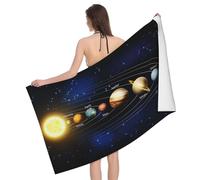 WKSGDSG Microfiber Beach Towels For Adults & Kids, Solar System Bath Towels, Oversized Sand Free Towel for women, Absorbent Quick Dry Beach Towels For Travel Swimming Camping Yoga Gym Sports, 130x80cm