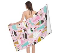 WKSGDSG Microfiber Beach Towels For Adults & Kids, Sweet Ice Cream Bath Towels, Oversized Sand Free Towel for women, Absorbent Quick Dry Beach Towels For Travel Swimming Camping Yoga Sports, 130x80cm