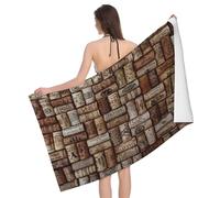 WKSGDSG Microfiber Beach Towels For Adults & Kids, Wine Cork Bath Towels, Oversized Sand Free Towel for women, Absorbent Quick Dry Beach Towels For Travel Swimming Camping Yoga Gym Sports, 130x80cm