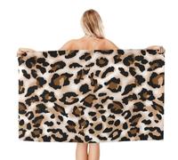 WKSGDSG Microfiber Beach Towels For Adults Leopard Print Large Pool Towels For Women Personalized Absorbent Travel Towel Oversized Soft Quick Dry Towel For Swimming Camping Yoga 130x80 Cm