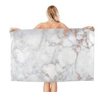 WKSGDSG Microfiber Beach Towels For Adults White Marble Rose Gold Large Pool Towels For Women Personalized Absorbent Travel Towel Oversized Soft Quick Dry Towel For Swimming Camping Yoga 130x80 Cm