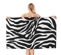 WKSGDSG Microfiber Beach Towels For Adults Zebra Print Large Pool Towels For Women Personalized Absorbent Travel Towel Oversized Soft Quick Dry Towel For Swimming Camping Yoga 130x80 Cm
