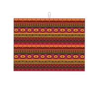 WKSGDSG Microfiber Dish Drying Mat 18x24 Inch/46x61 Cm, Mexican Folk Art Boho Large Dish Drying Pad Reversible Absorbent Dish Drainer Rack Mats for Kitchen Counter Coffee Bar, Reusable Washable