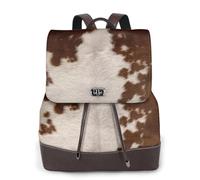 WKSGDSG Modern Leather Backpack For Women, Red Brown Cowhide Rucksack With Lid, 12.5 Inch Pu Leather Backpack For Girls, Fashion Daypacks For Travel Shopping Work, Medium, Multi-Functional