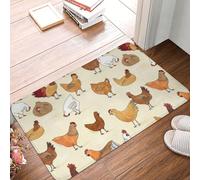 WKSGDSG Non-Slip Flannel Doormat 60x40cm, Super Absorbent Entry Rug, Chicken Doormats, Anti-Skid Thick Welcome Mat For Front/Back Door, Garage, Patio & Indoor Use