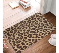 WKSGDSG Non-Slip Flannel Doormat 60x40cm, Super Absorbent Entry Rug, Leopard Doormats, Anti-Skid Thick Welcome Mat For Front/Back Door, Garage, Patio & Indoor Use