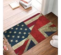 WKSGDSG Non-Slip Flannel Doormat 60x40cm, Super Absorbent Entry Rug, Usa Uk Flag Doormats, Anti-Skid Thick Welcome Mat For Front/Back Door, Garage, Patio & Indoor Use