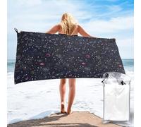WKSGDSG Personalized Beach Towels For Adults, Star Galaxies Microfiber Beach Towel With PVC Storage Bag, Sand Resistant Beach Towels Thin Quick Dry Beach Towels For Travel Camping 140x70 Cm